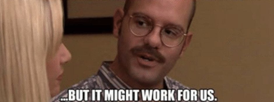 A man saying, “…but it might work for us.”